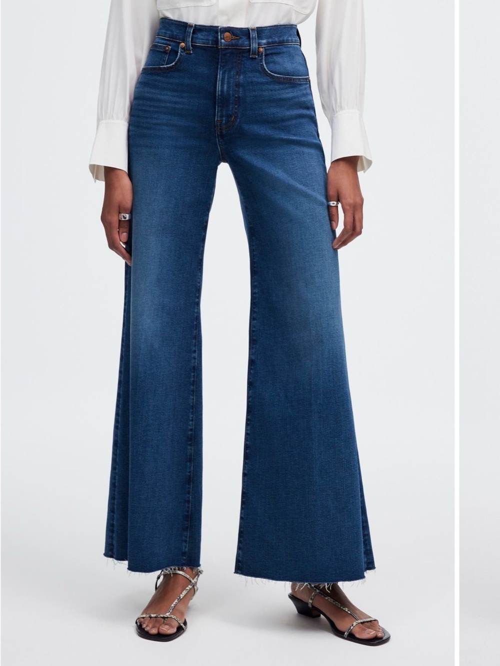 Madewell High-Rise Wide-Leg Jeans in Deep Indigo